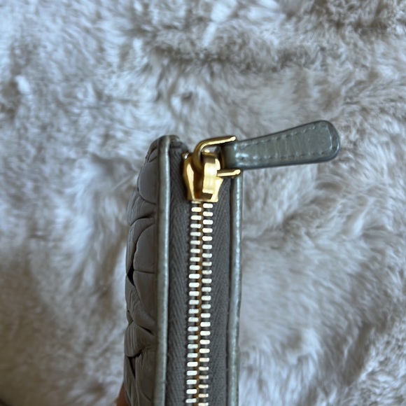 Miu Miu Matelasse Half Zip Long Wallet in Light Gray - Picture 10 of 15
